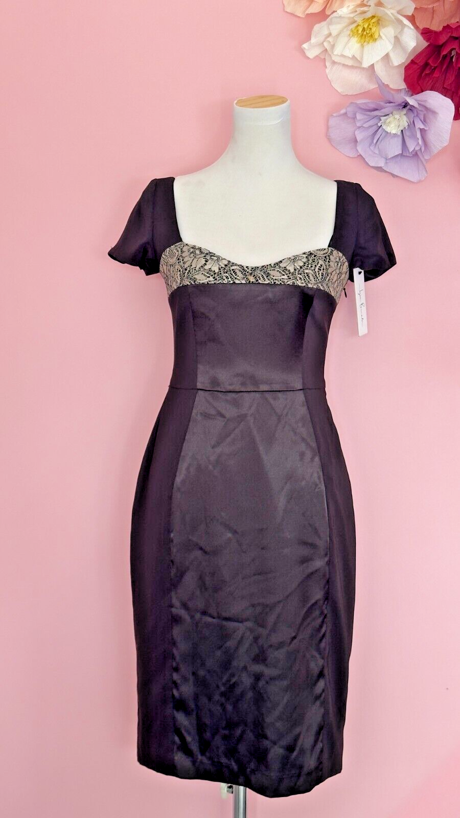Jayson Brunsdon Designer Dress Size 8 | Elegant Black Lace Evening Dress RRP$599