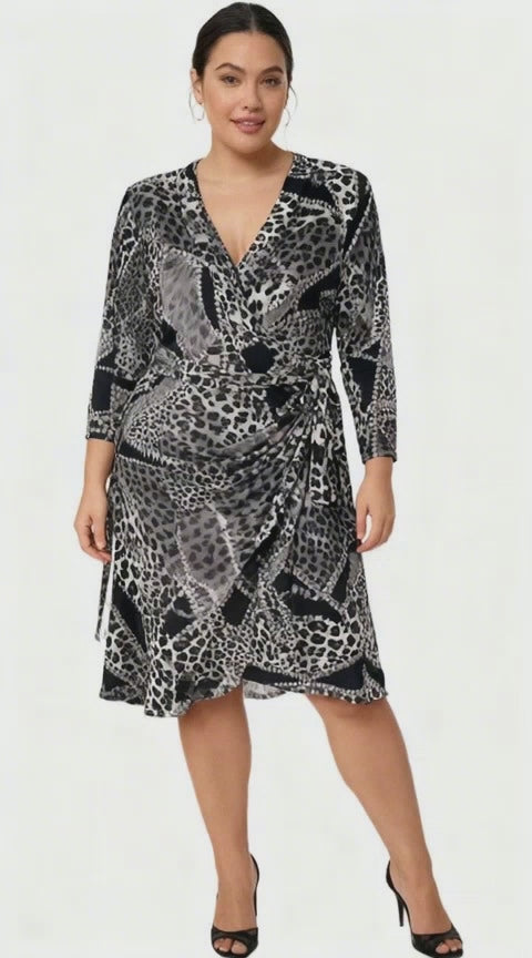 Charlie Brown Animal Print False Wrap Dress with Belt – Size 14, Pre-Loved Designer Fashion by Coco & Louis video