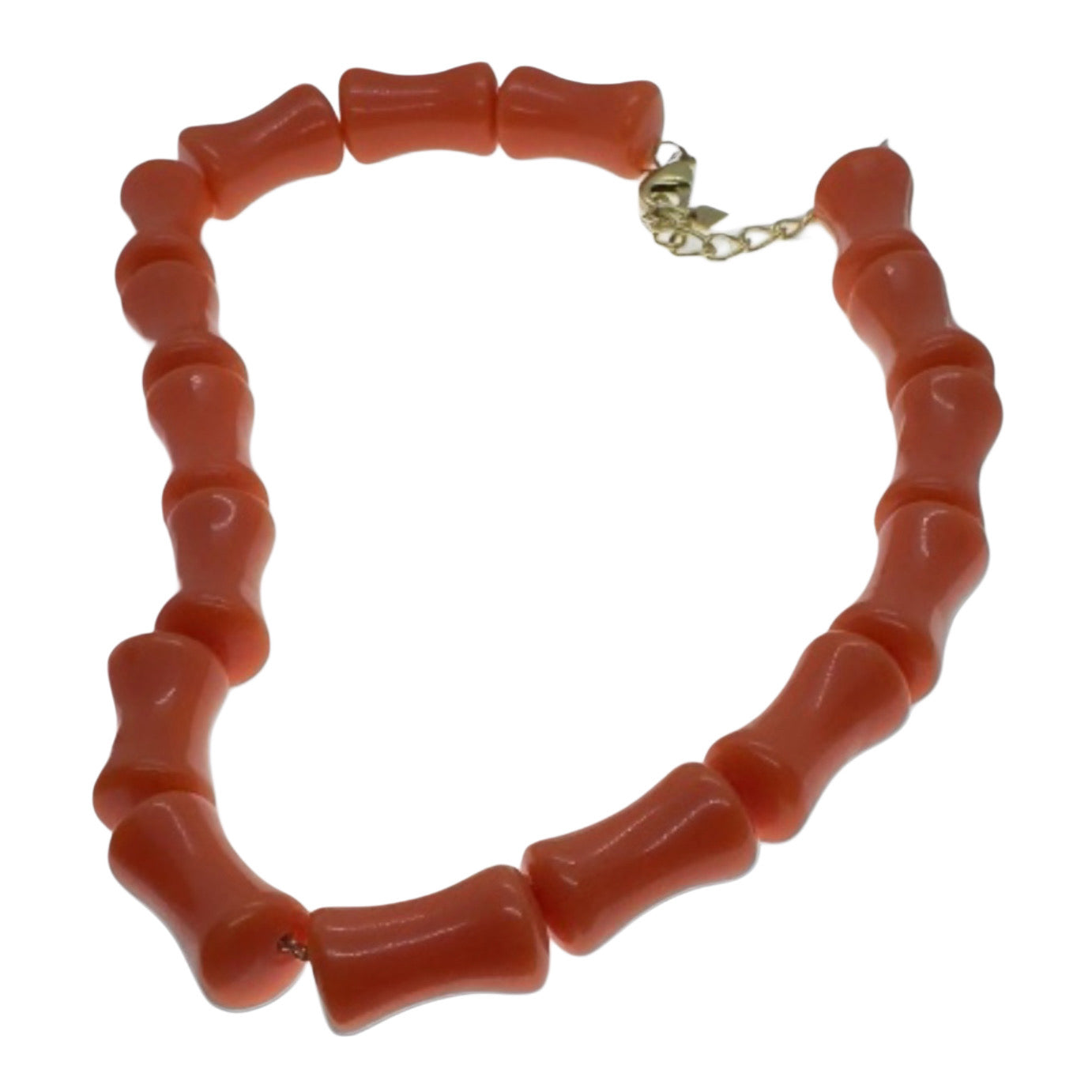 Rose Pierre Terracotta 'Bamboo on the Beach" Beaded Necklace