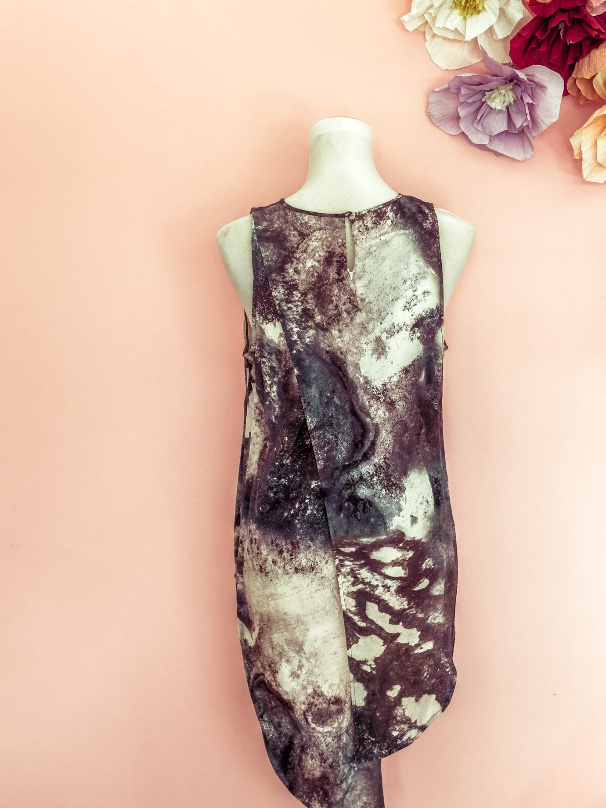 Willow Asymmetrical Sleeveless Top – Size 10 | Print, Stylish Original rrp $295