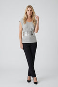 Sass & Bide Grey Embellished Top Size Small | Designer Women’s Knit Tee | Casual Luxe