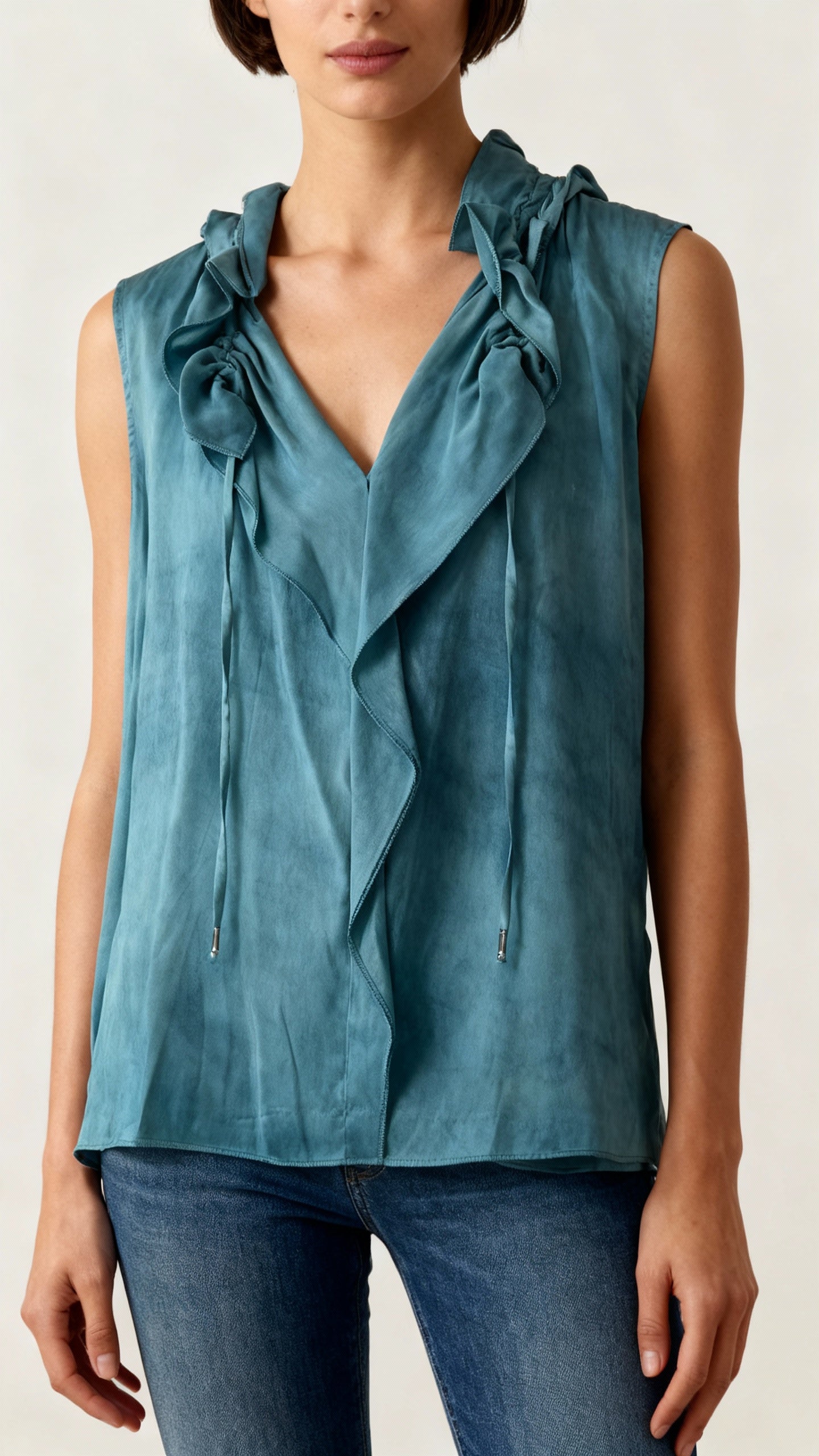Elie Tahari Silk Top with Frill Detail, Size M – Pre-Loved Designer Fashion