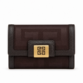 Givenchy Monogram Wallet – Brown Canvas & Leather | Gold Hardware | Luxury Designer Wallet