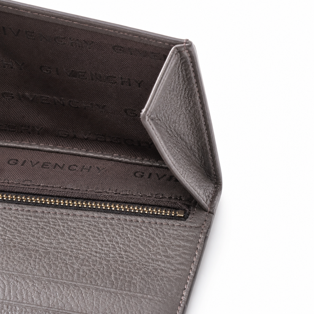 Givenchy Monogram Wallet – Brown Canvas & Leather | Gold Hardware | Luxury Designer Wallet
