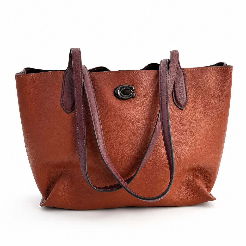 Coach  Willow Tote Bag – Tan/Brown | Top Handle |Genuine Leather