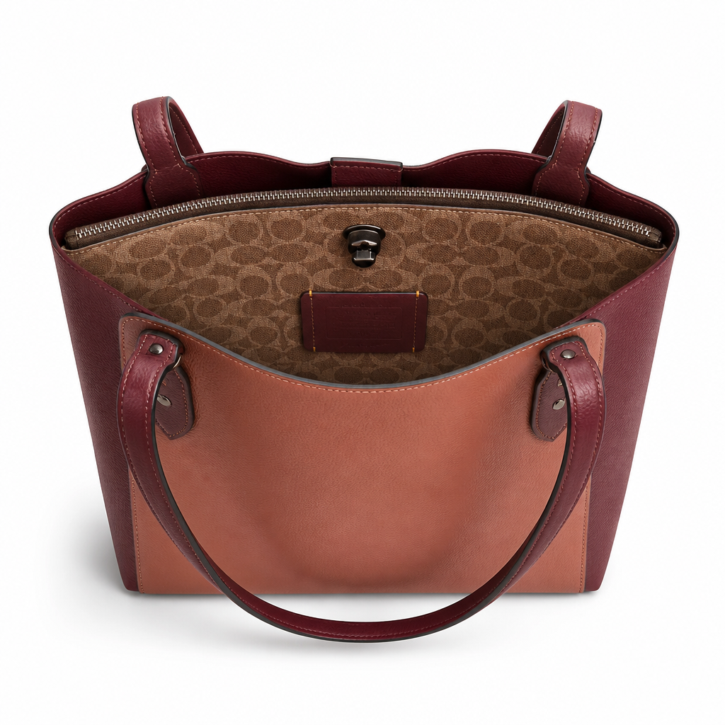 Coach  Willow Tote Bag – Tan/Brown | Top Handle |Genuine Leather