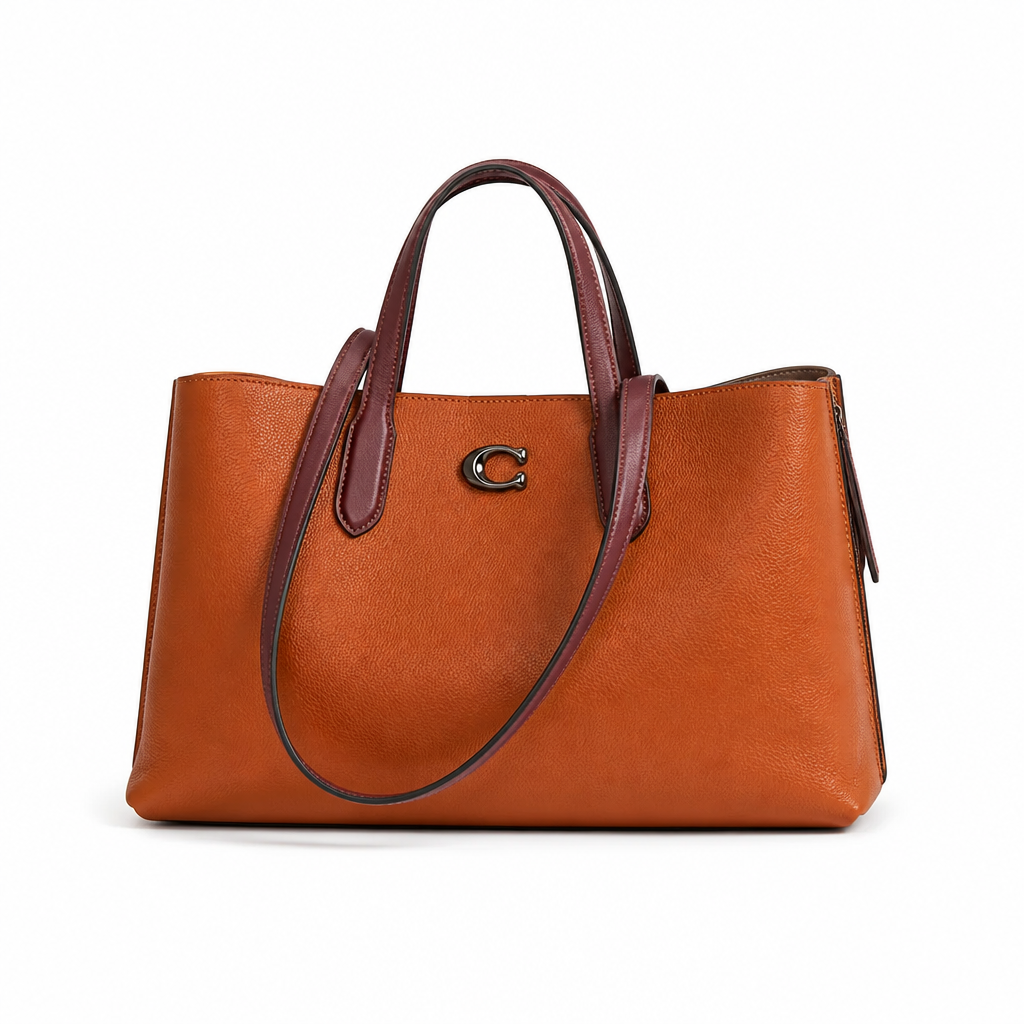 Coach  Willow Tote Bag – Tan/Brown | Top Handle |Genuine Leather