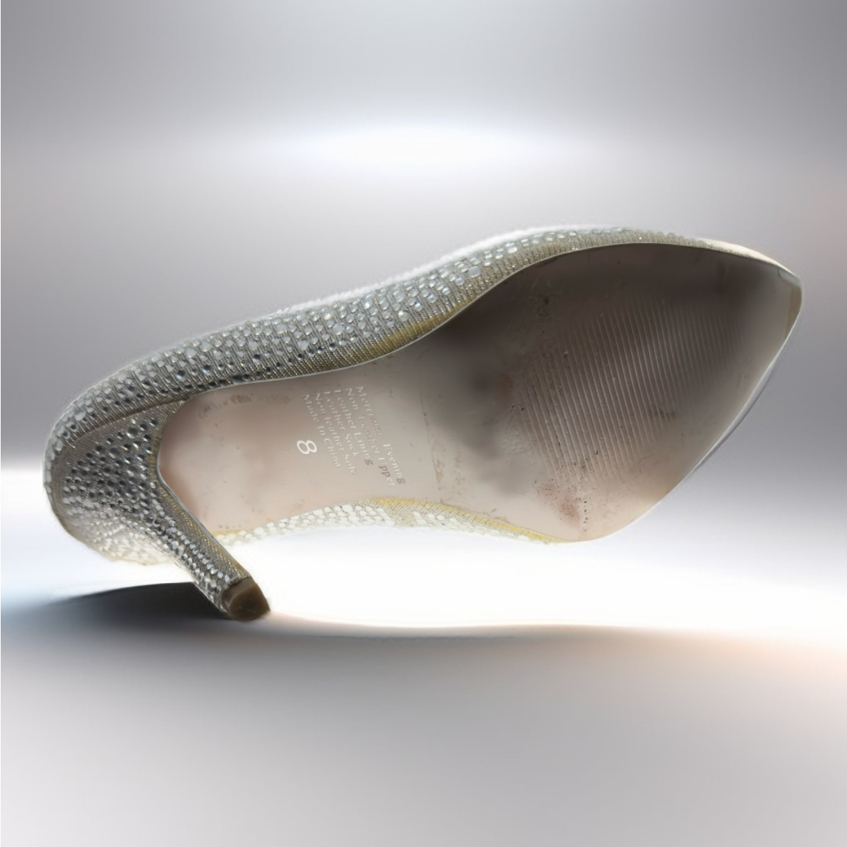 ZU Silver Diamanté Heels – Size 8