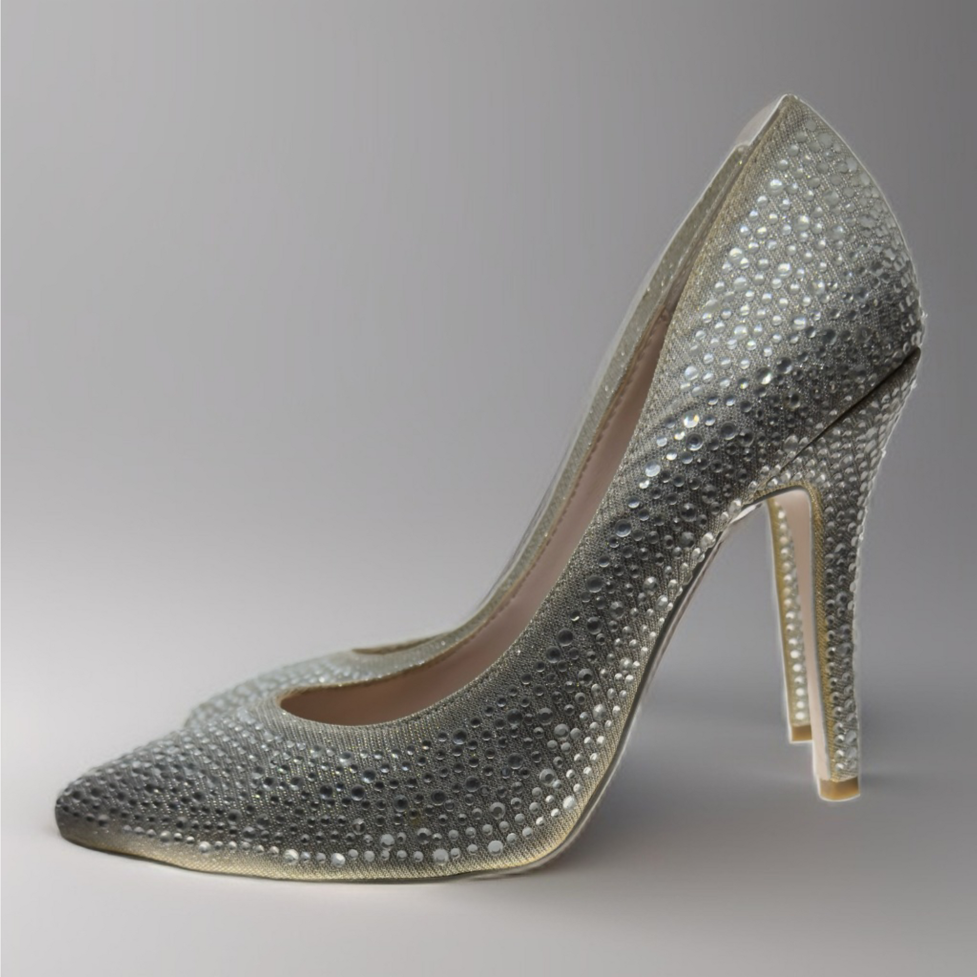 ZU Silver Diamanté Heels – Size 8