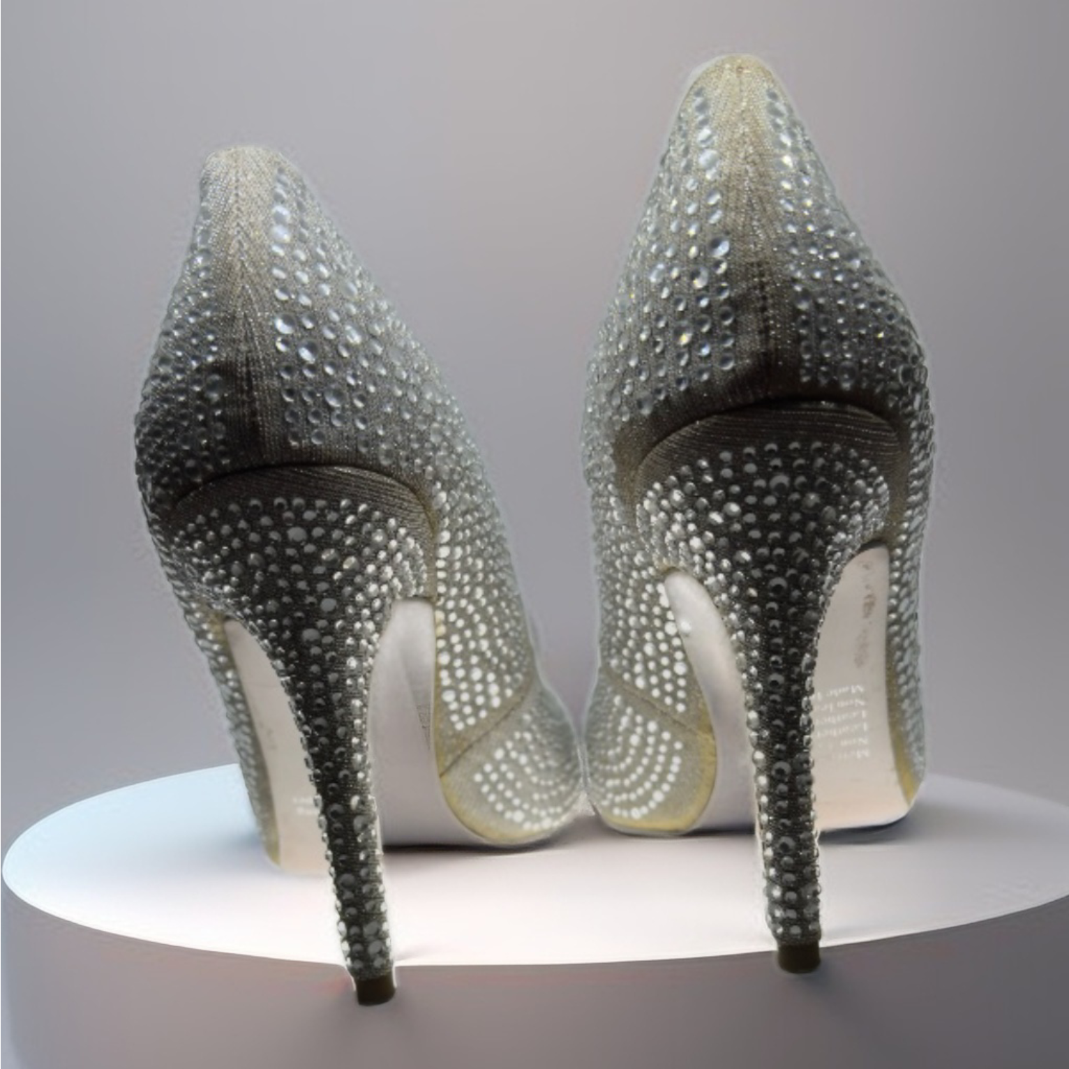 ZU Silver Diamanté Heels – Size 8