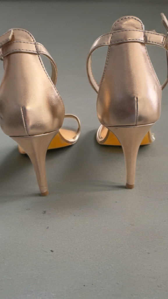 London Rebel Rose Gold Sandals – Ankle Strap Heels | Women’s Size 7 Shoes