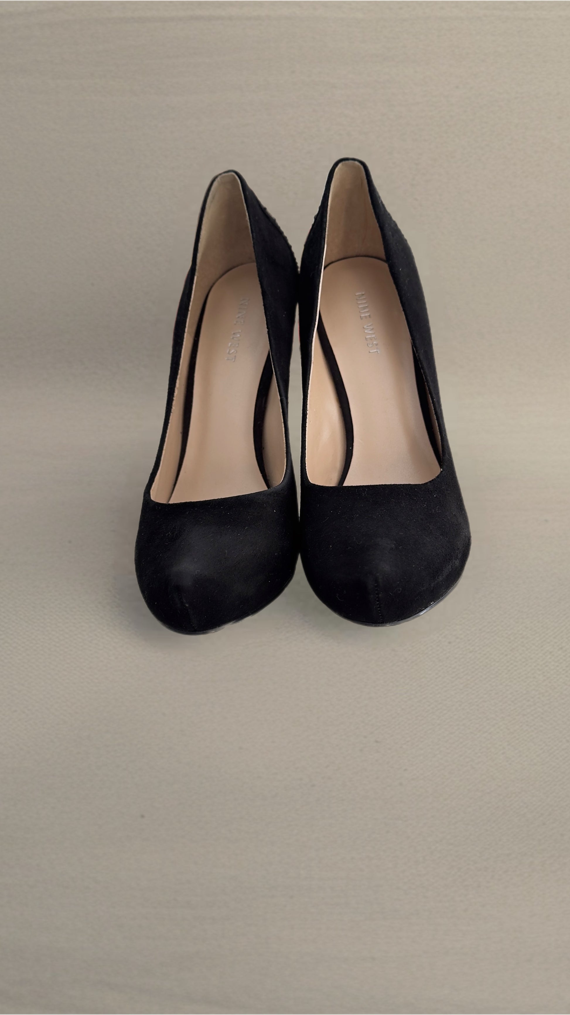 Nine West Shoes – Black Suede Heels with Diamanté Stiletto | Size 7