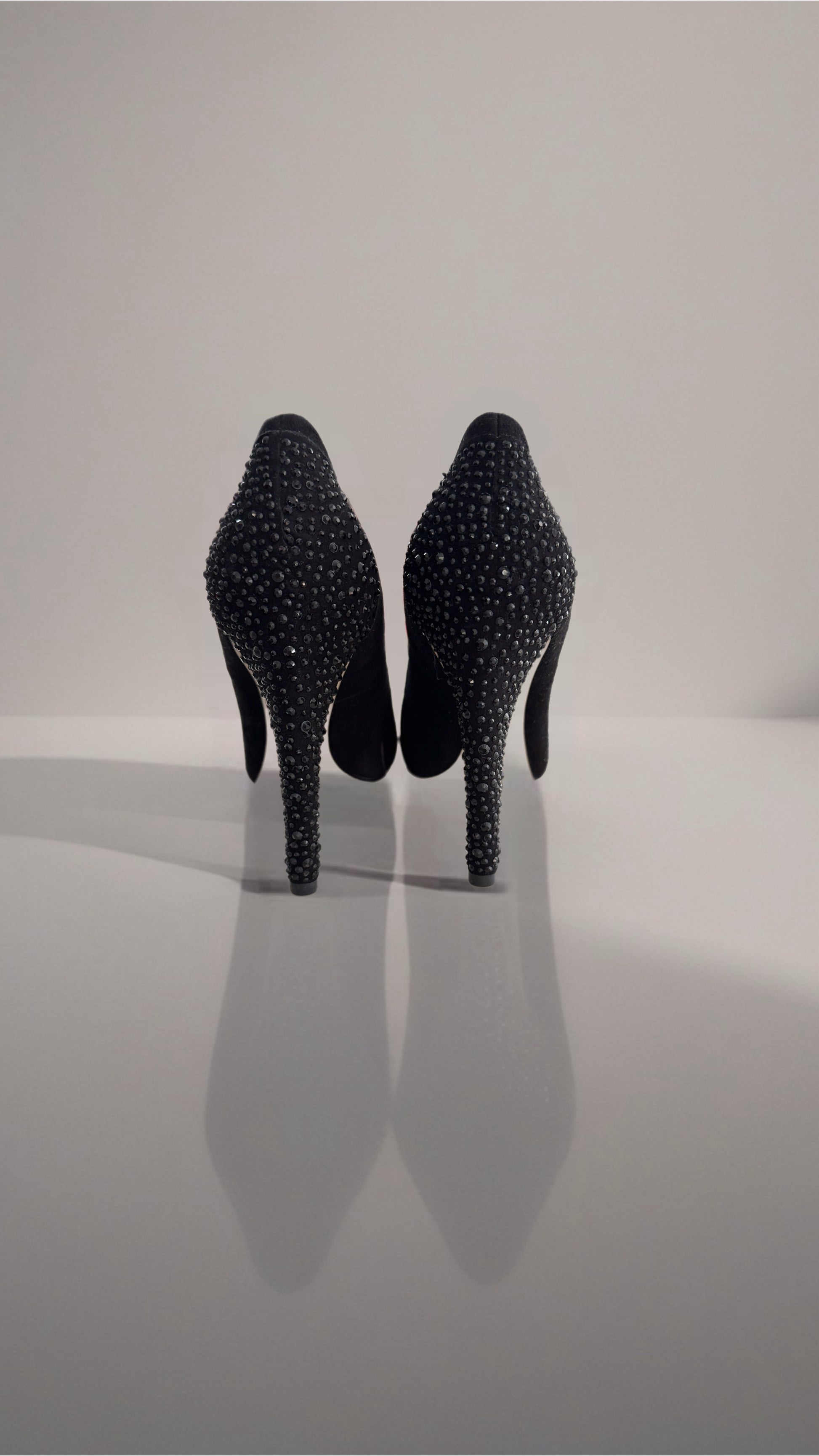 Nine West Shoes – Black Suede Heels with Diamanté Stiletto | Size 7