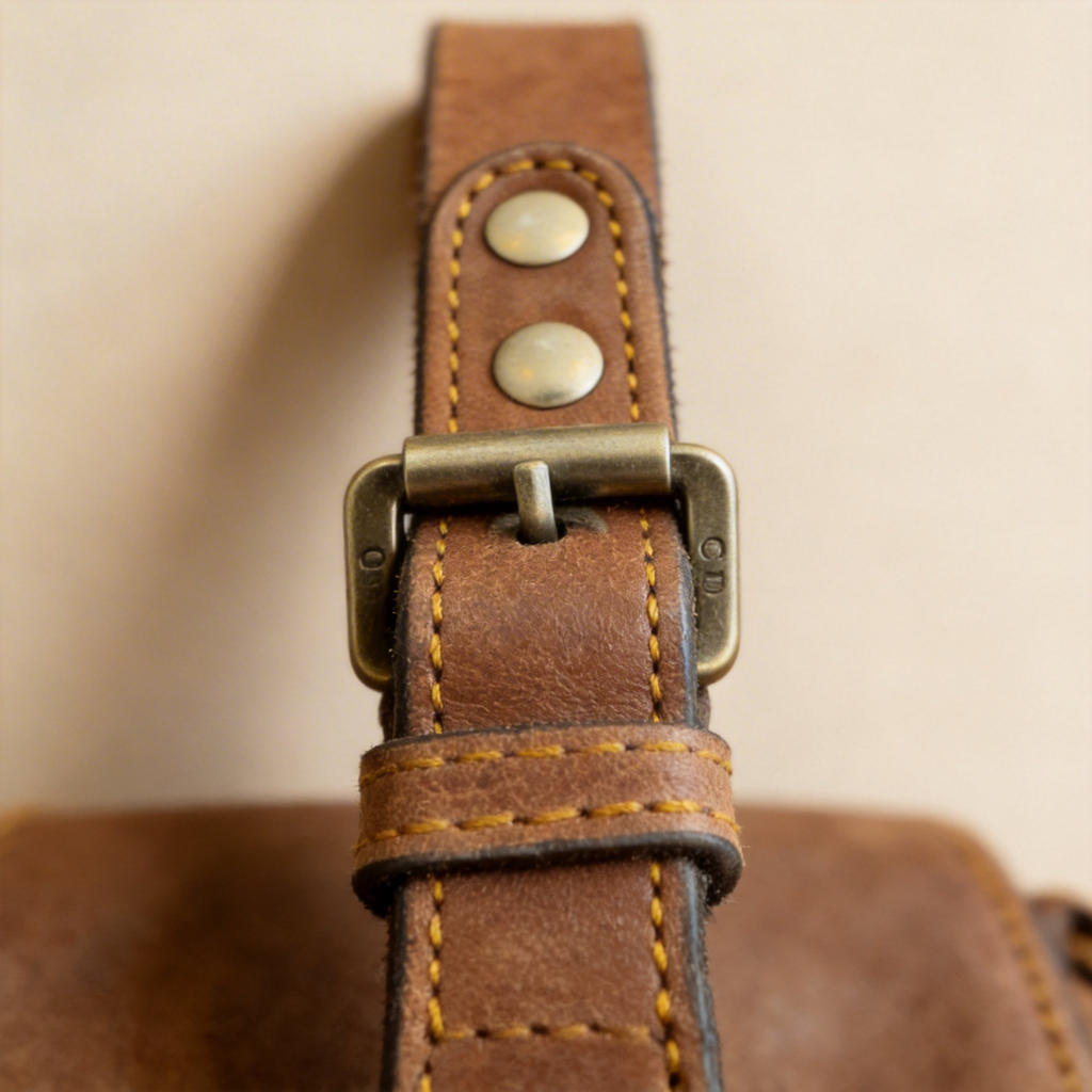 Christian Dior Gaucho Saddle Bag Brown Leather Shoulder Bag Boho Luxury