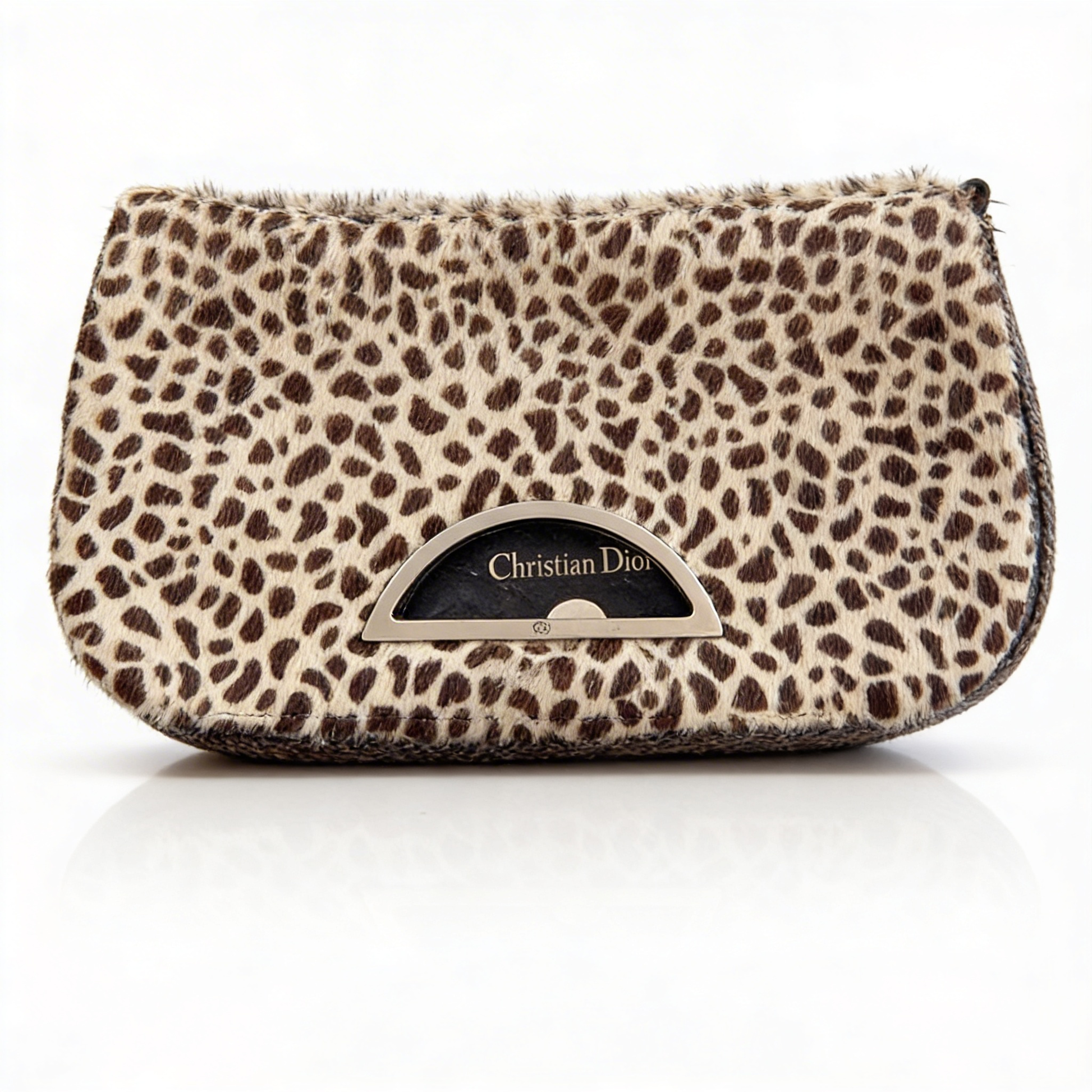 Christian Dior Malice Leopard Pony Hair Clutch Bag Vintage Dior Cheetah Bag