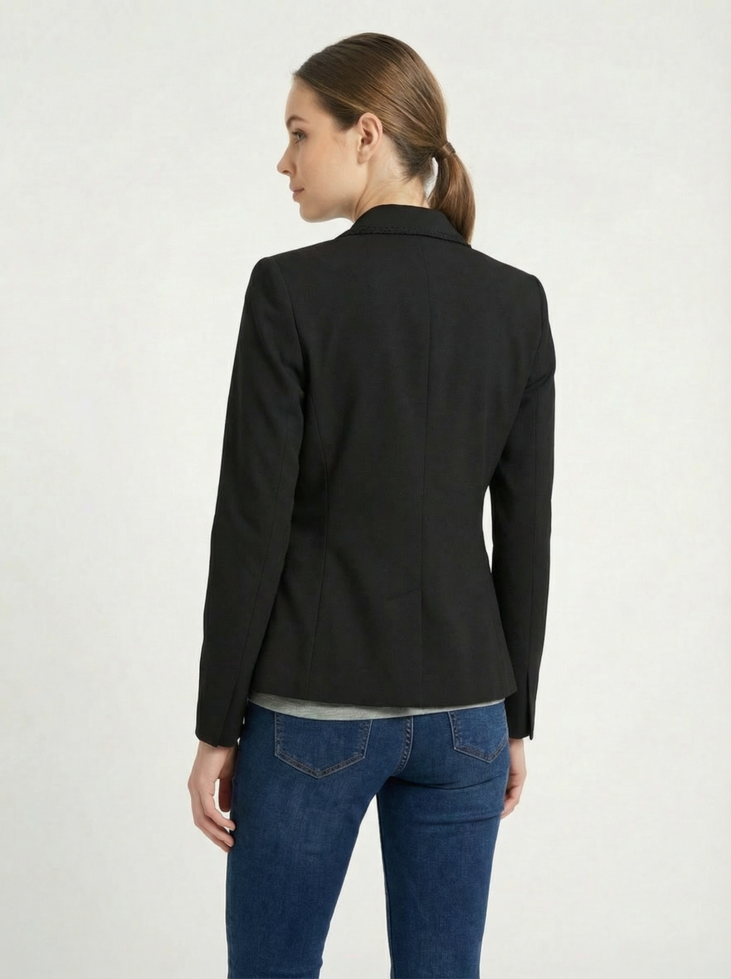 Lisa Ho Black Tailored Blazer Jacket Size 10 Structured Stretch Lined Designer NWT
