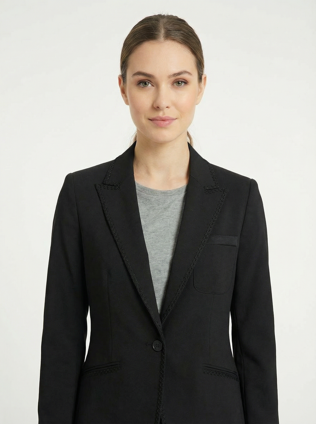 Lisa Ho Black Tailored Blazer Jacket Size 10 Structured Stretch Lined Designer NWT