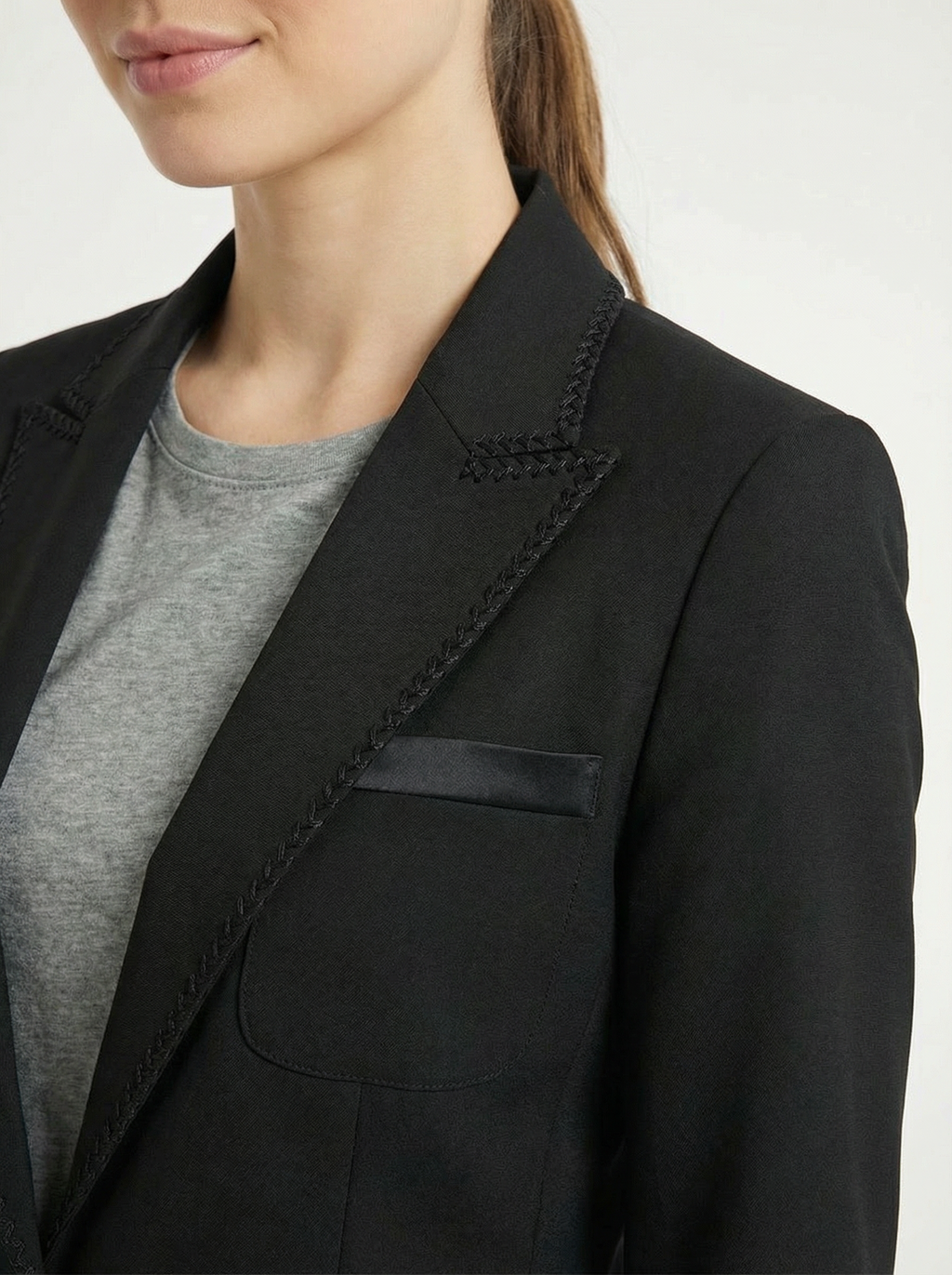 Lisa Ho Black Tailored Blazer Jacket Size 10 Structured Stretch Lined Designer NWT