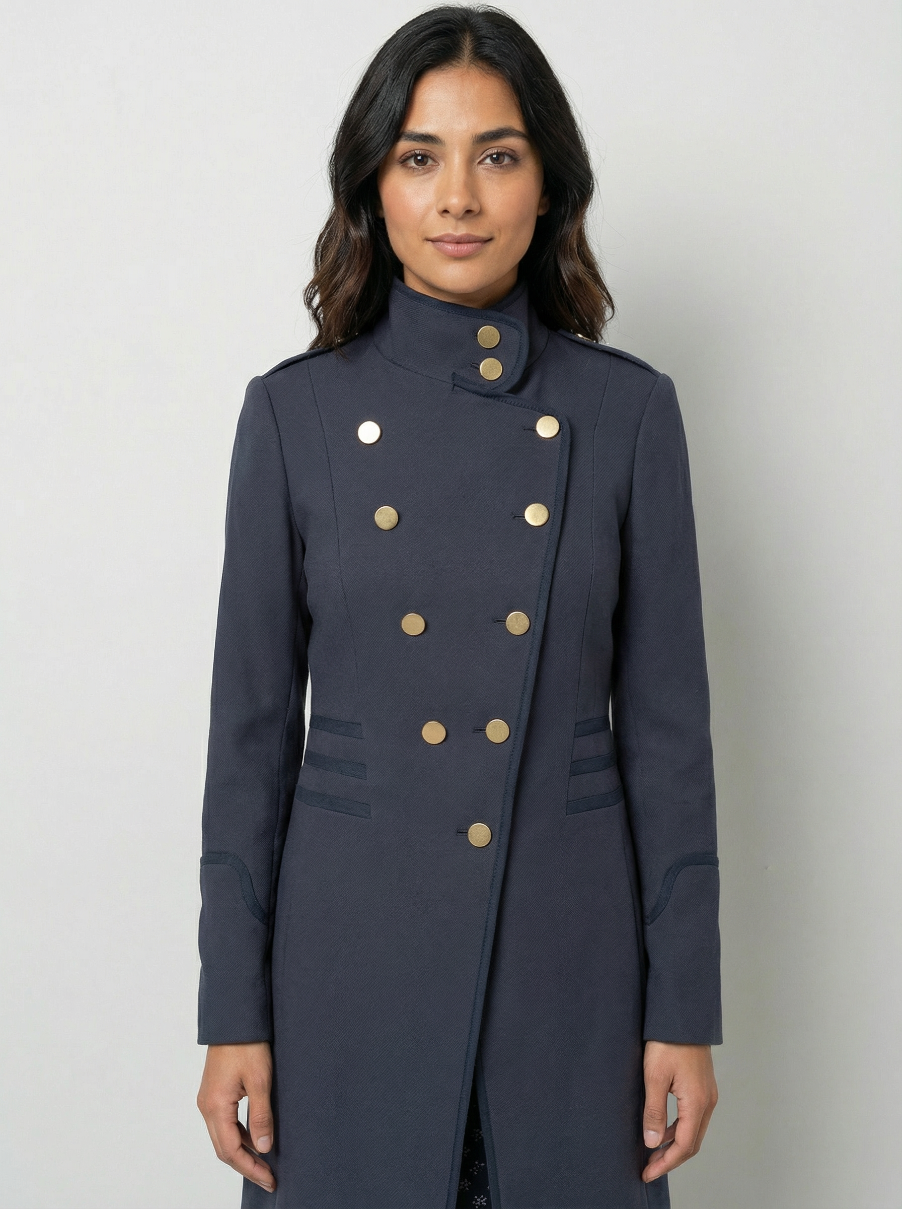 Lisa Ho Navy Military Coat Size 8 Tailored Structured Designer