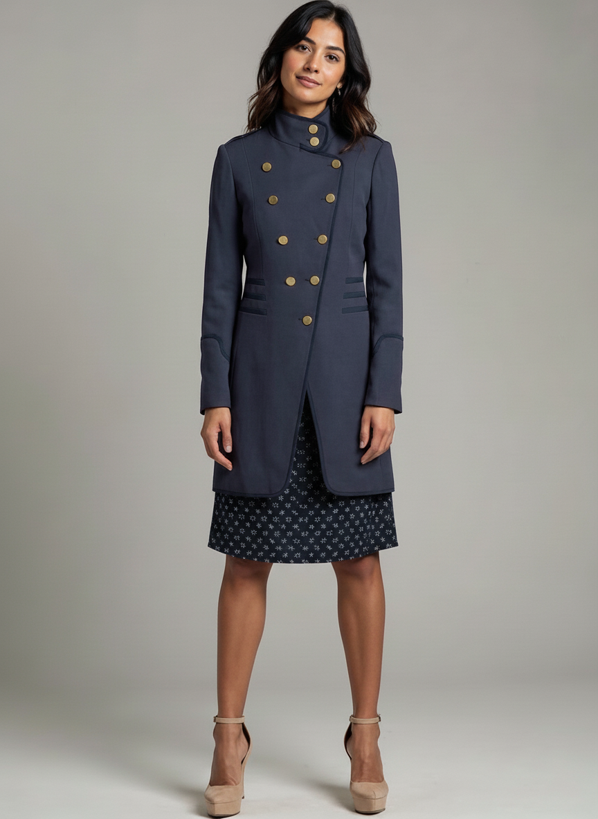 Lisa Ho Navy Military Coat Size 8 Tailored Structured Designer