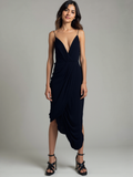 Zimmerman Navy Silk Asymmetric Dress Size 0
