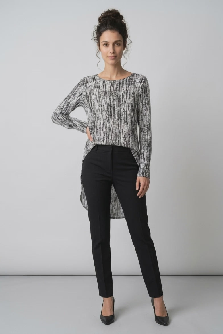 Sass &amp; Bide Blouse Womens Size Small Black White Print Designer Top