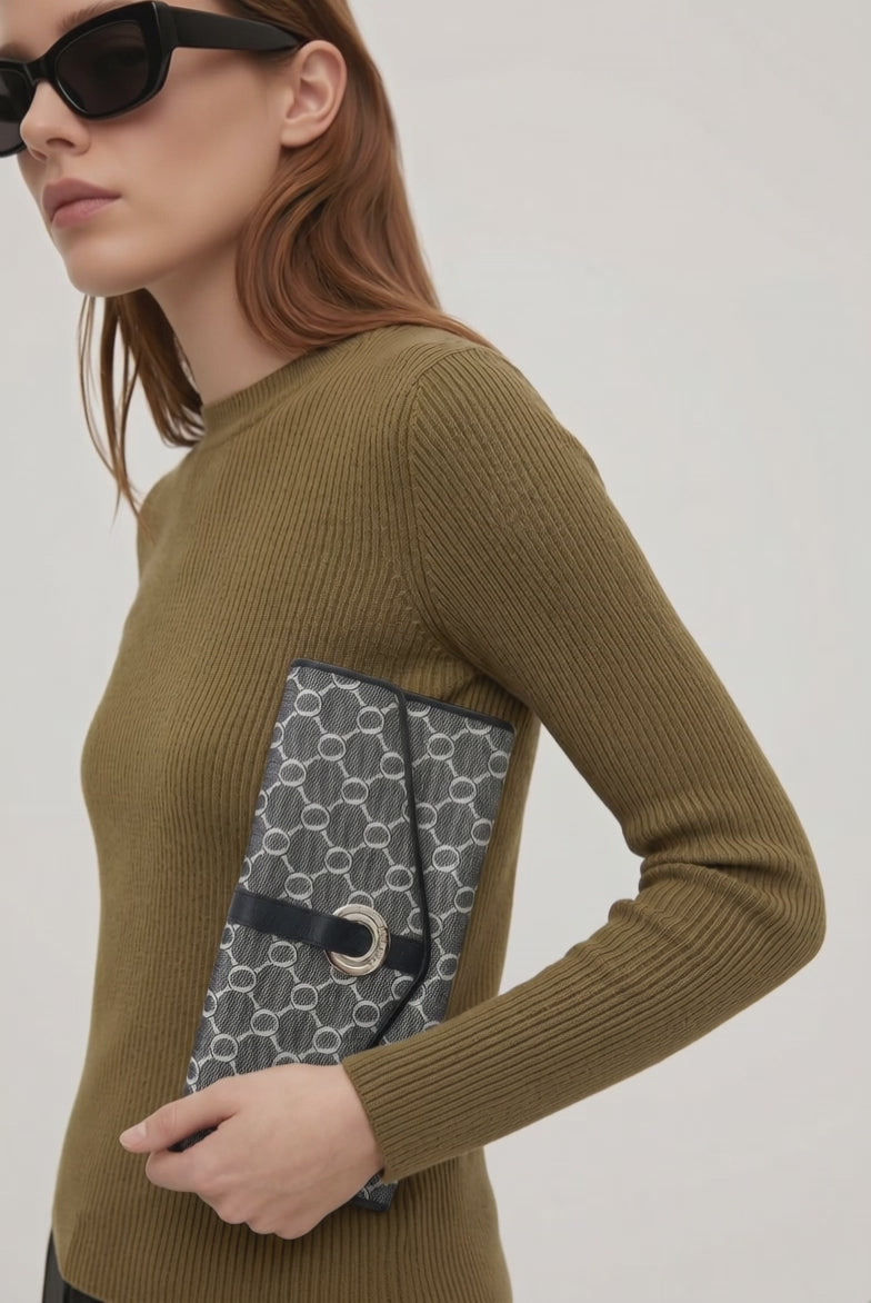 Oroton Signature Monogram Clutch Wallet & Document Holder | Boxed Designer Oroton Wallet | Luxury Gift Idea