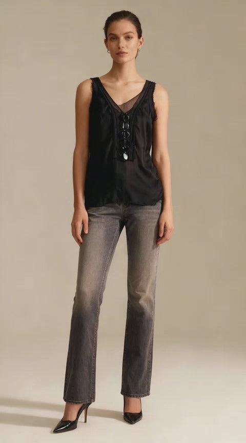 Lisa Ho Black Silk Top, Sleeveless, Size 8 – Pre-Loved Designer Fashion by Coco &amp; Louis video