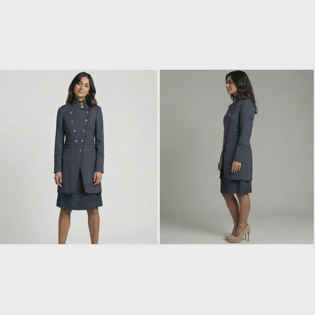 Lisa Ho Navy Military Coat Size 8 Tailored Structured Designer