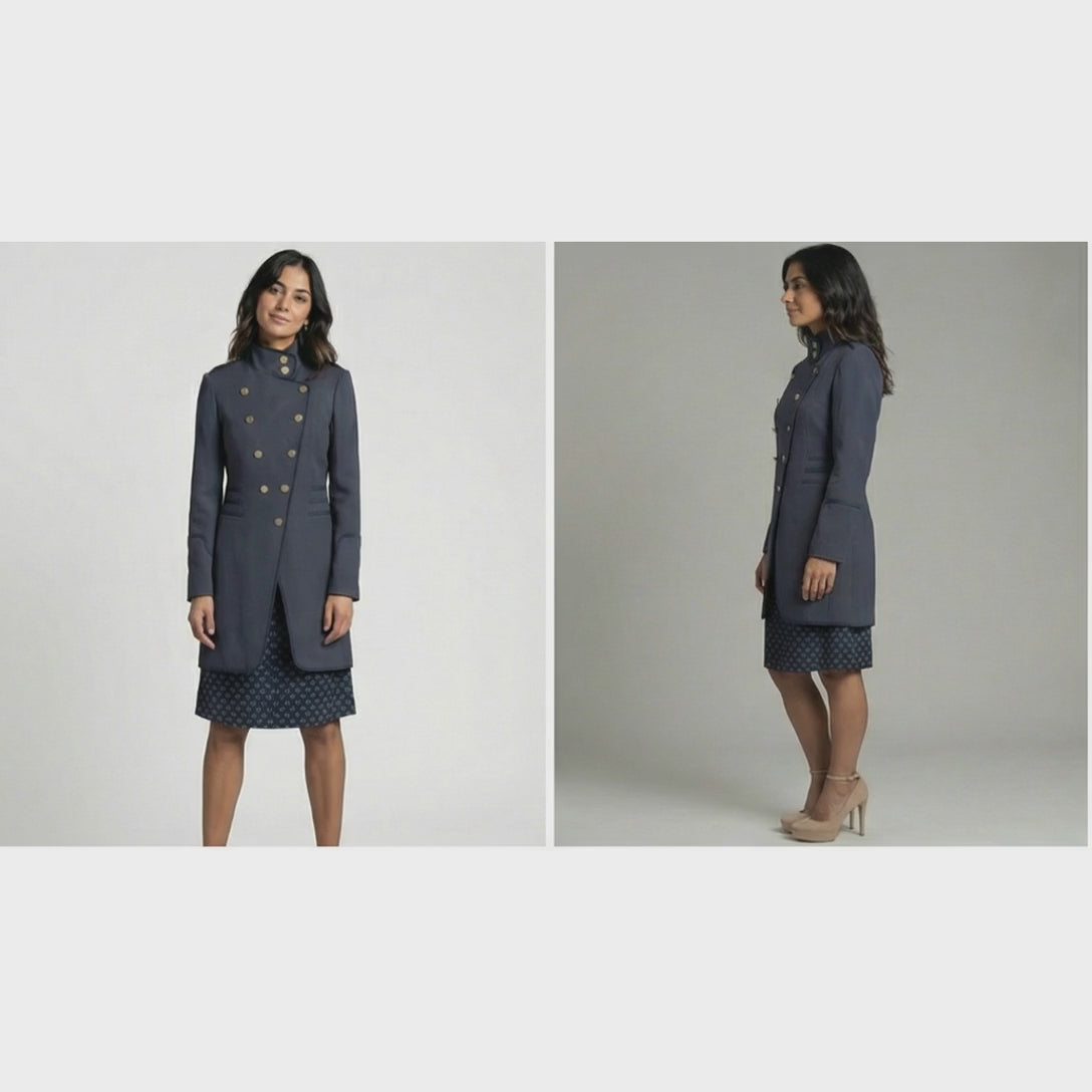 Lisa Ho Navy Military Coat Size 8 Tailored Structured Designer