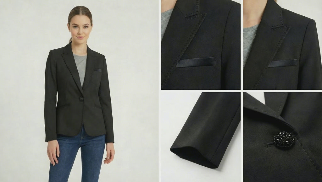Lisa Ho Black Tailored Blazer Jacket Size 10 Structured Stretch Lined Designer NWT