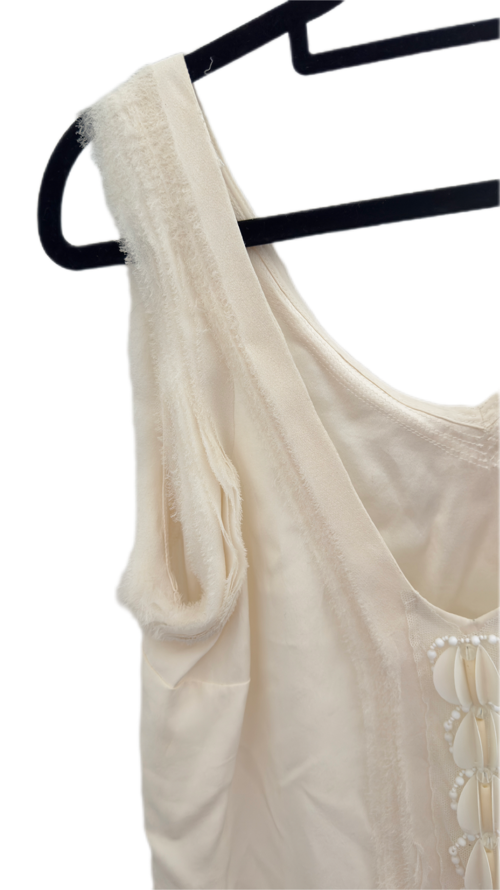 Lisa Ho 100% Silk Beaded Top—Black/Cream 8-10  Designer Preloved Luxury